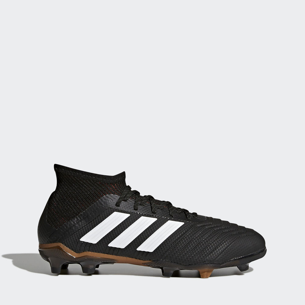 Adidas Predator 18.1 Firm Ground - ποδοσφαιρικα παπουτσια για αγορια - Μαυρα/Ασπρα/Κοκκινα,Μέγεθος: